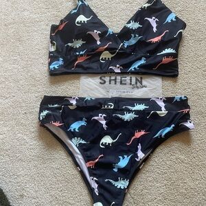 SHEIN Black Dinosaur Print Women’s Bikini Set